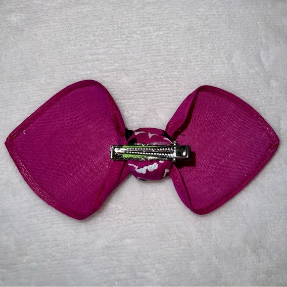 Magenta Paisley Rockabilly Bandana Knotted Hair Bow - Picture 8 of 11